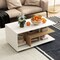 Rectangular Coffee Table with L-shaped Middle Shelf - 35.5" x 19.5" x 16.5" (L x W x H)